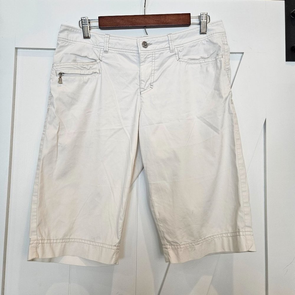 Bogner Sports Shorts White Bermudas Zip Front, Size 8​